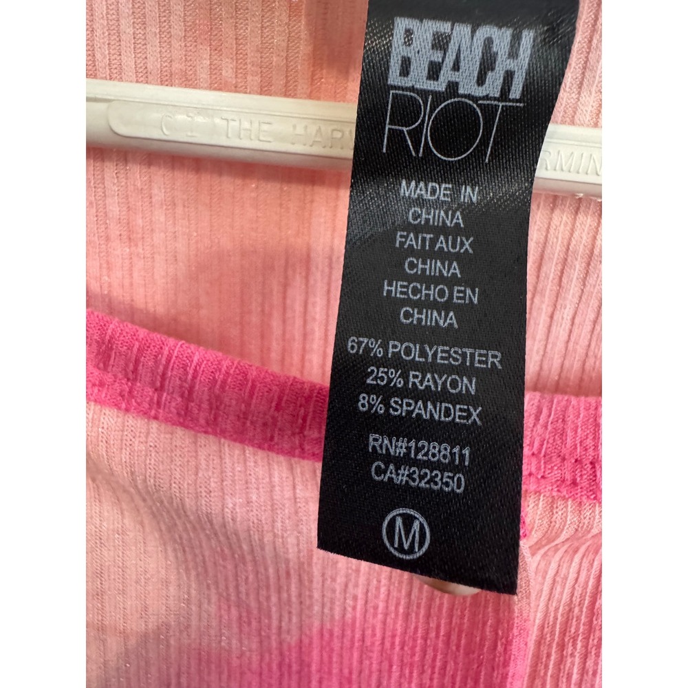 Beach Riot Gigi Tie Dye Ribbed Button-Up Top Medium - Picture 4 of 6